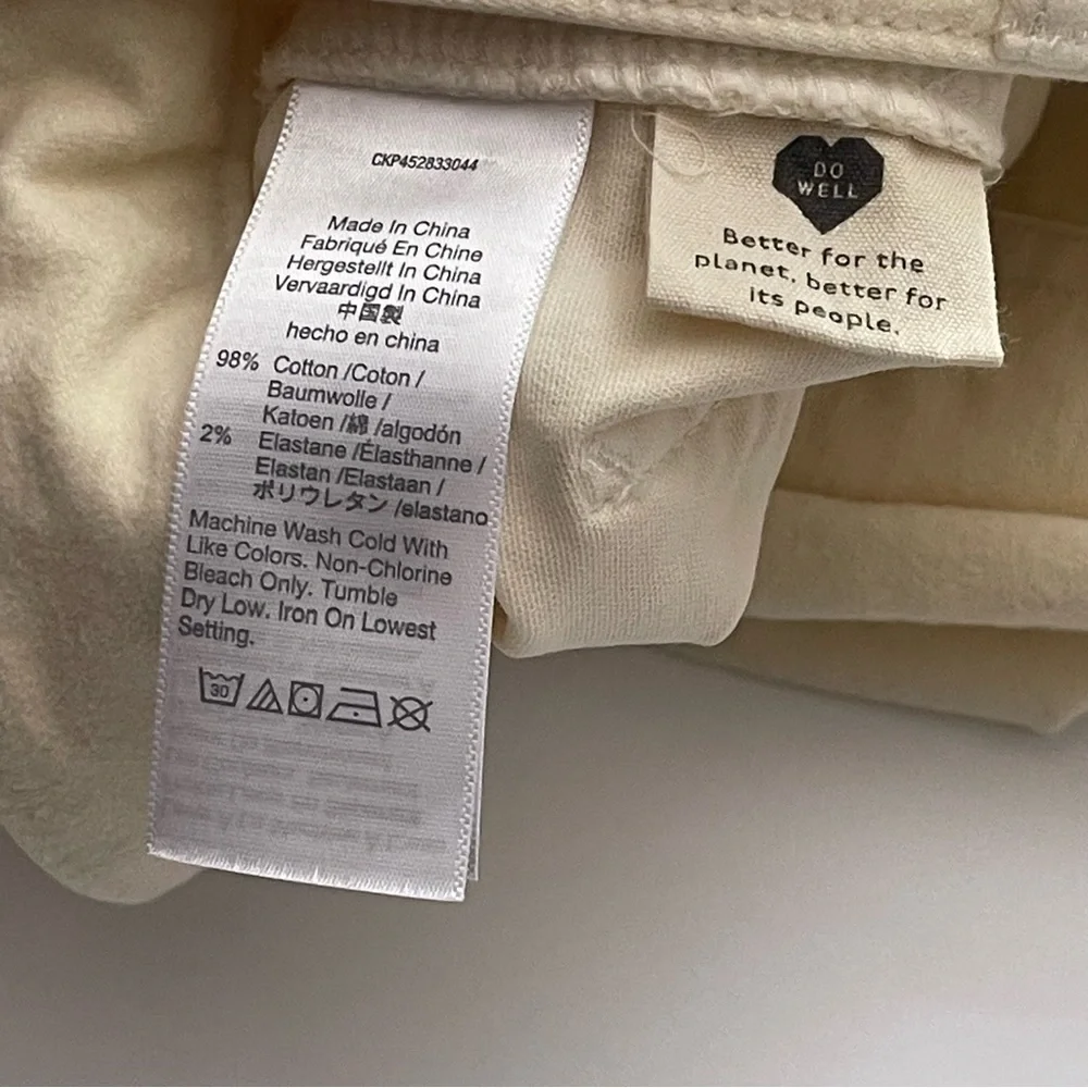 Madewell High Rise Seamed Tapered Pants Straight Leg Comfy  Neutral Cream 10 - Picture 10 of 15